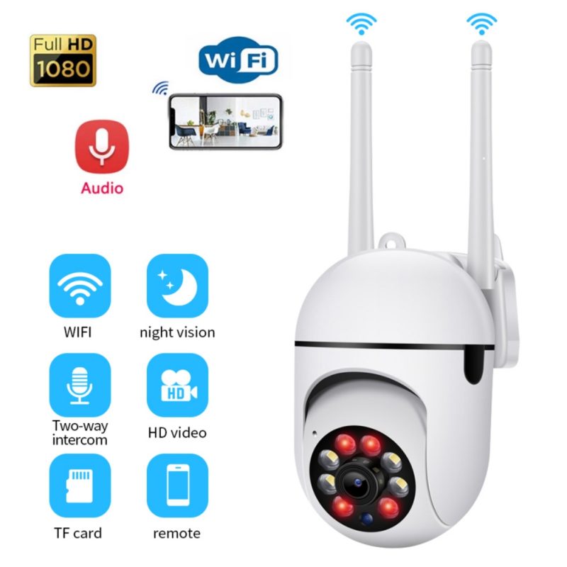 1080P WiFi Camera Wireless Surveillance Camera 2 Way Audio Home Security Intercom Camcorder A7 360° Rotation Auto Tracking Cam
